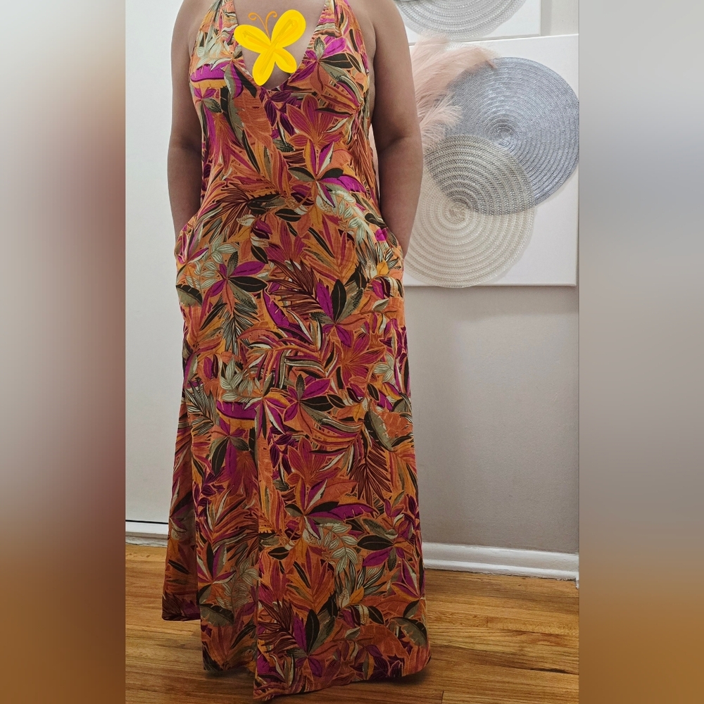 C&C California Orange, Pink & Green Tropical Maxi Dress - Picture 9 of 9
